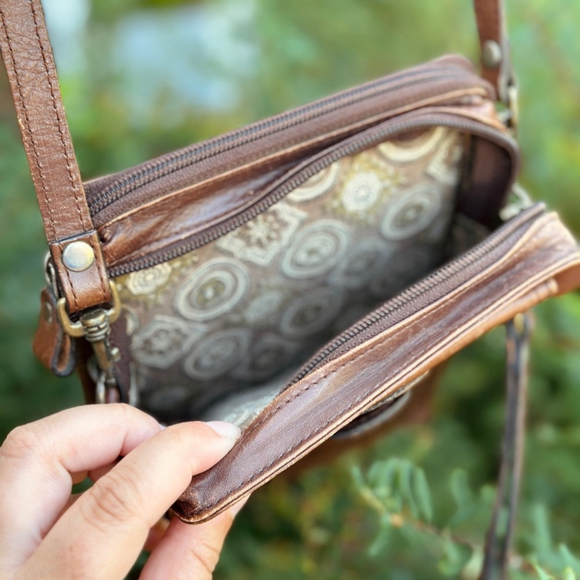 Vintage Crossbody Purse and Organizer - brown Leather - Picture 2 of 9